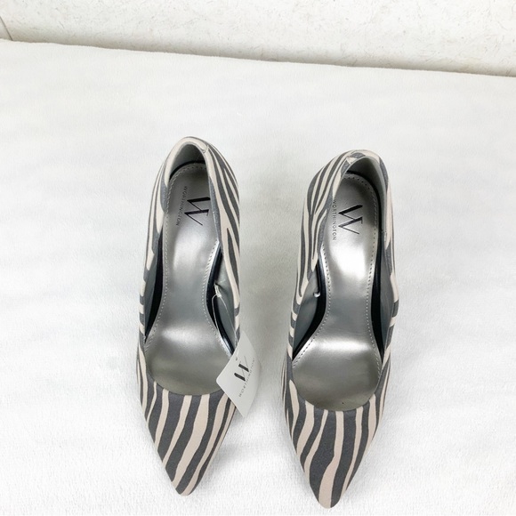 Worthington Zito Tan Zebra Print Heels Pointed Toe - Picture 7 of 12